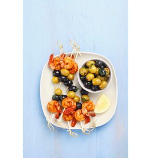 Brochette de Crevettes aux Olives